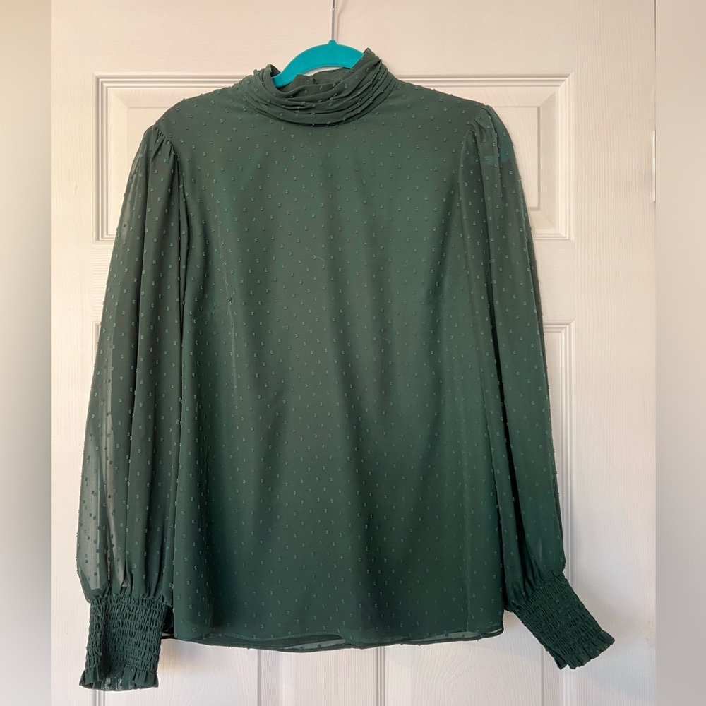 Universal Standard | Forest Green Iris Swiss Dot Top | Size XS 10-12